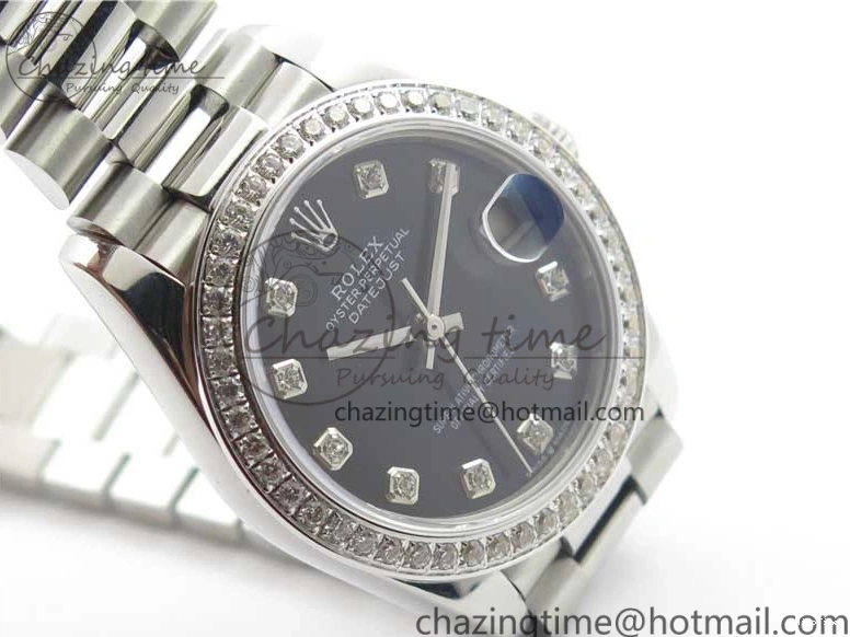 MiroTime 0405 Datejust 31mm 278275 SS Crystal Bezel BP Maker Best Edition Black Dial Crystal on SS President Bracelet Popular 3097